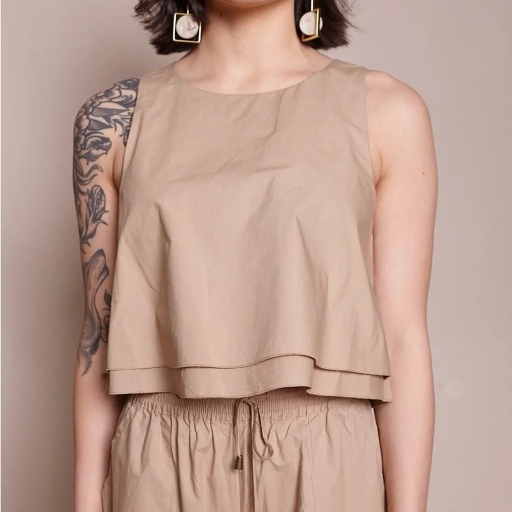 Apiece Apart Agnes Top Khaki - Picture 2 of 5